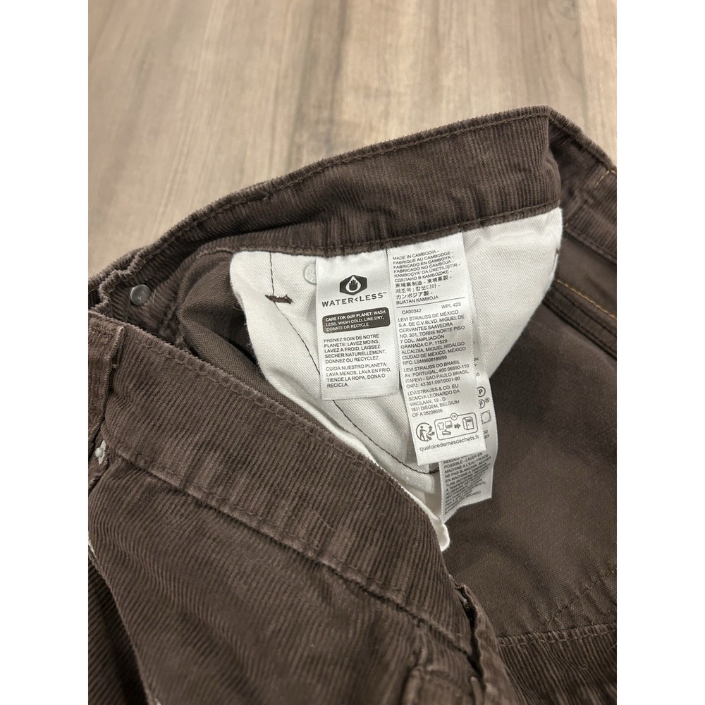 Levis Pants Mens 36x30 Brown 511 Slim Corduroy Stretch Preppy Taper - Picture 5 of 11